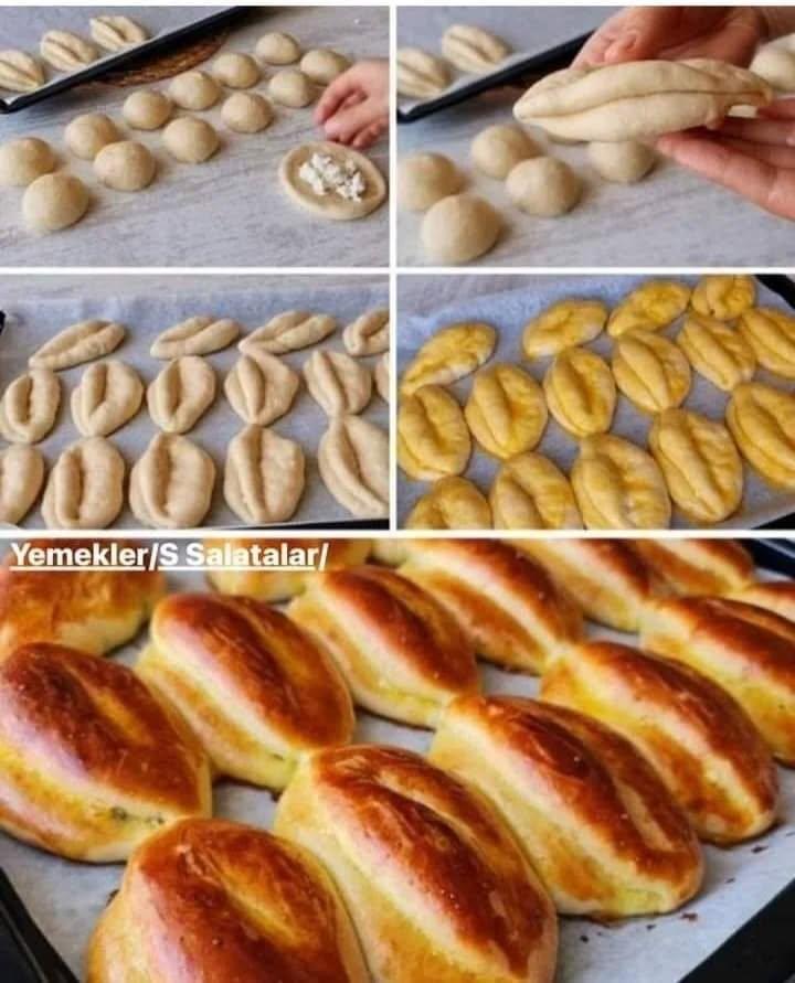 Turkish Poğaça with Cheese and Olive Filling
