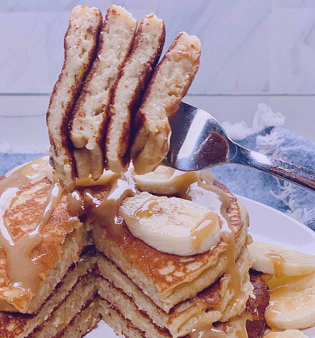 Maple Almond Butter Pancakes