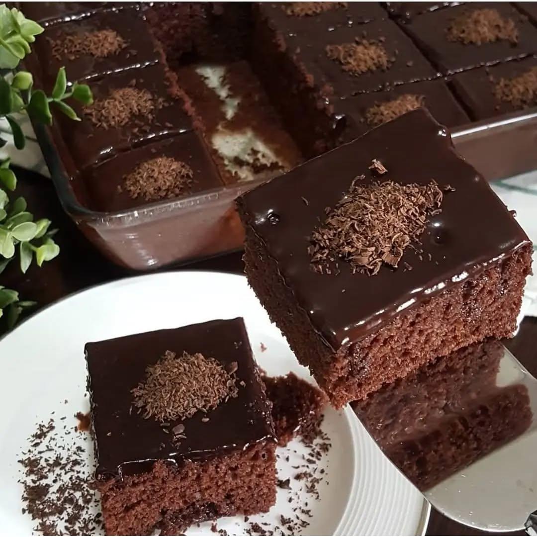 Moist Chocolate Cake with Sauce