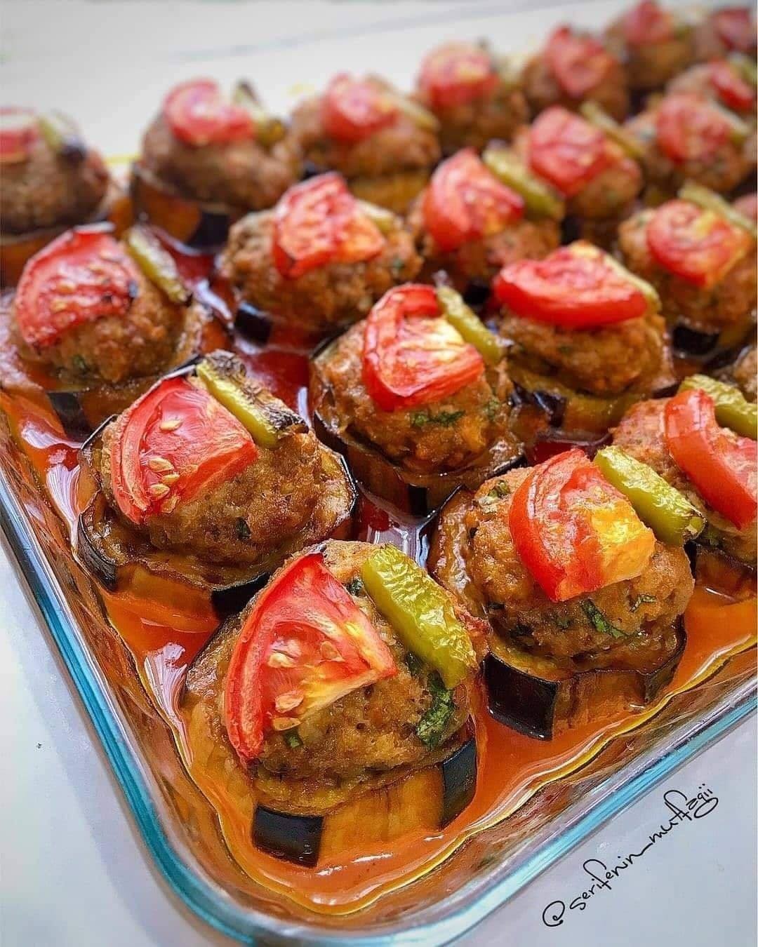 Baked Eggplant and Meatball Casserole