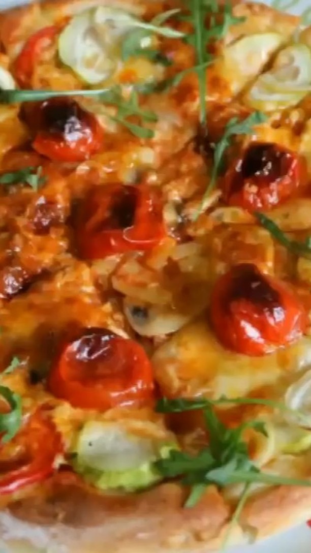 Authentic Italian Pizza with Dough and Toppings