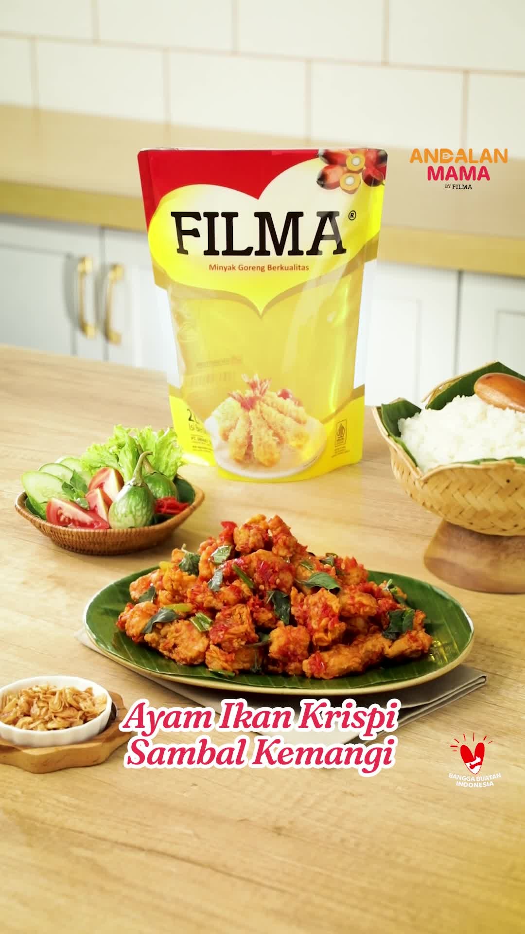 Crispy Chicken and Fish with Basil Sambal