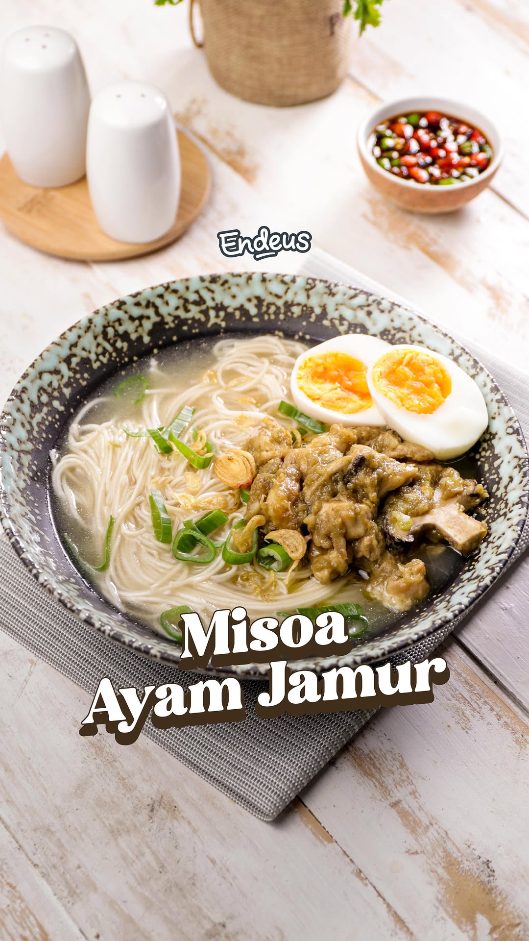 Chicken and Mushroom Misoa Noodle Soup
