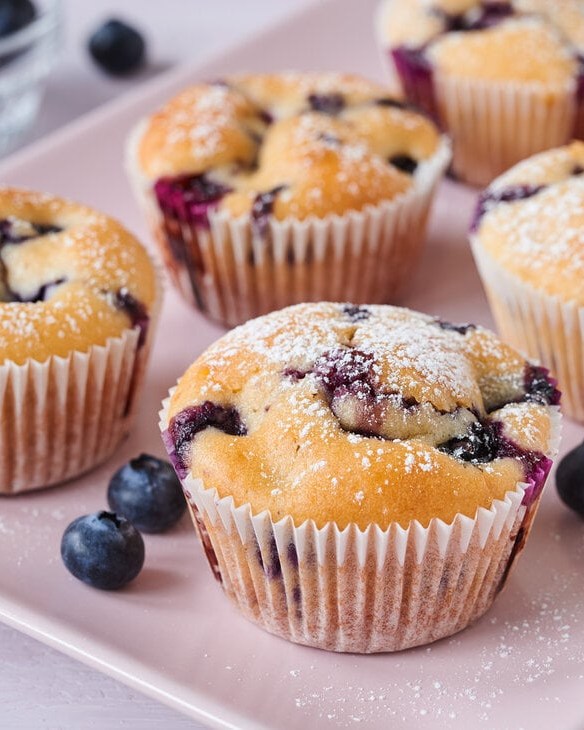 Quick Protein Blueberry Quark Muffins