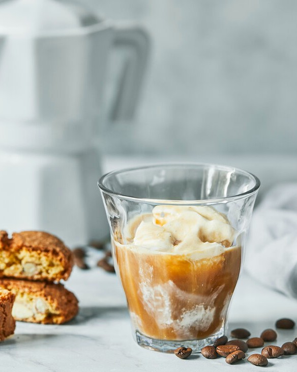 Italian Espresso Affogato with Vanilla Ice Cream