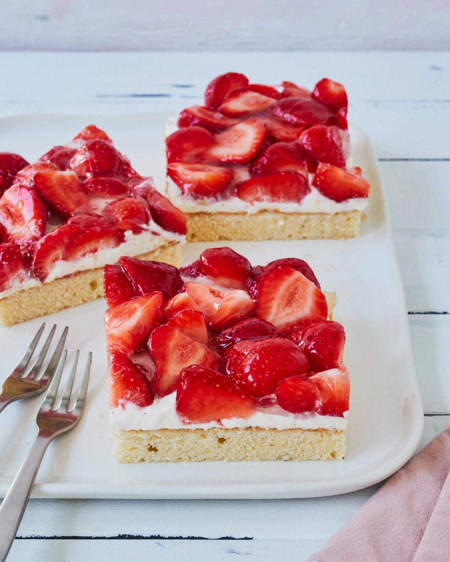Strawberry Sheet Cake with Quark Cream