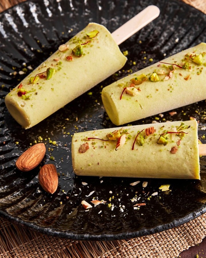 Traditional Indian Saffron Cardamom Pistachio Kulfi