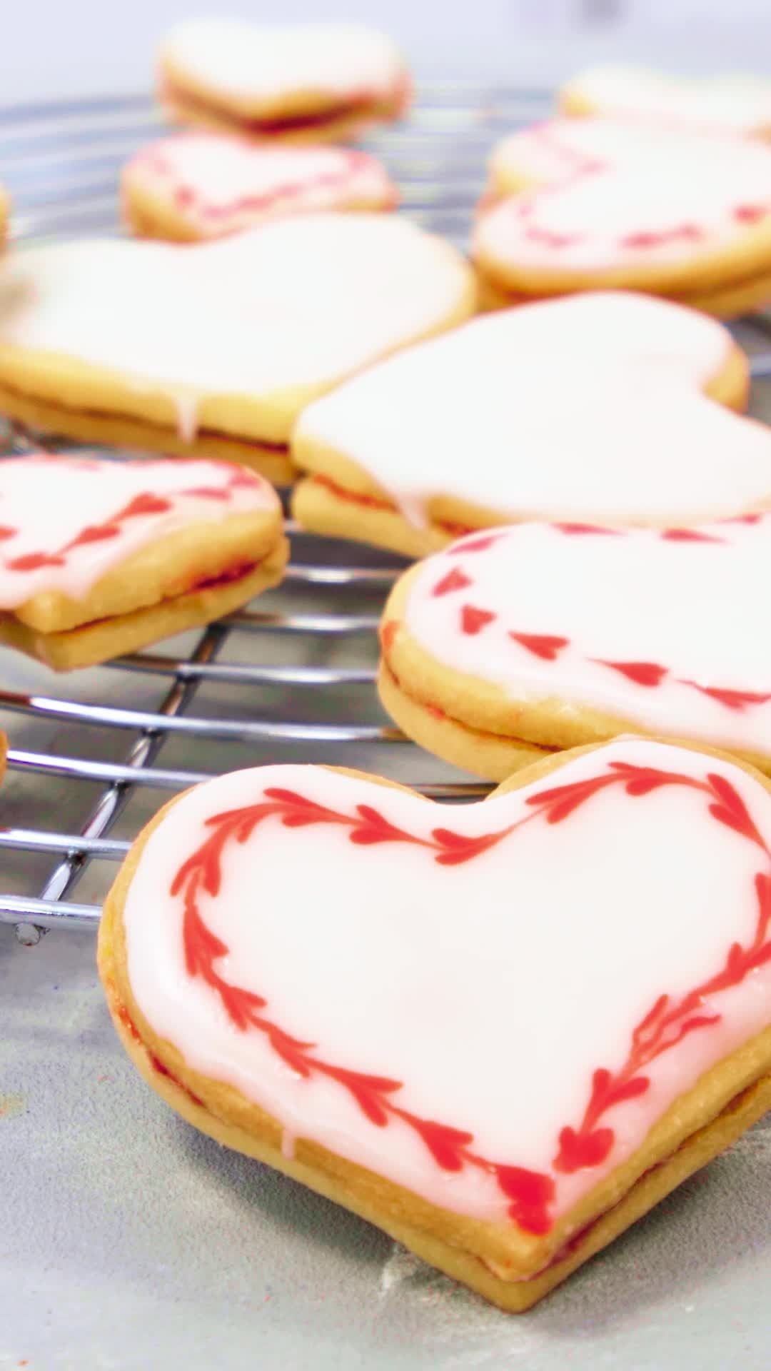 Mother's Day Heart Cookies with Jam Filling