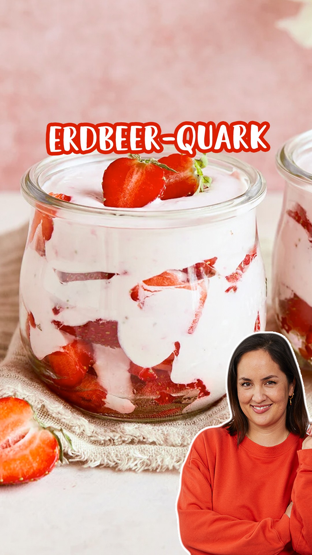Quick Strawberry Quark Dessert in Glasses