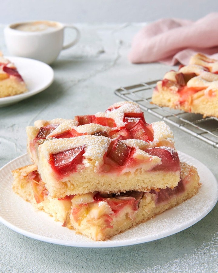 Quick and Easy Rhubarb Sheet Cake