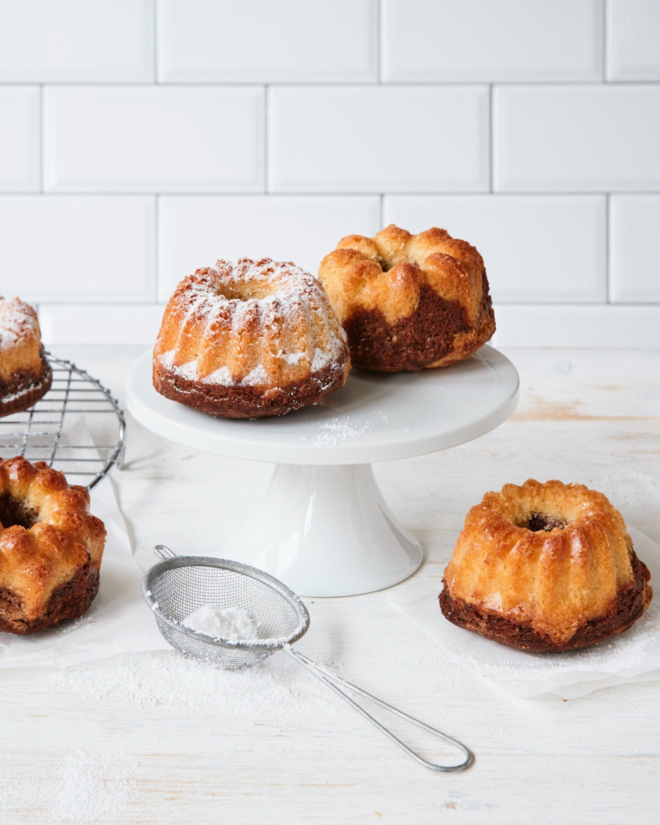 Easy Mini Marble Bundt Cakes
