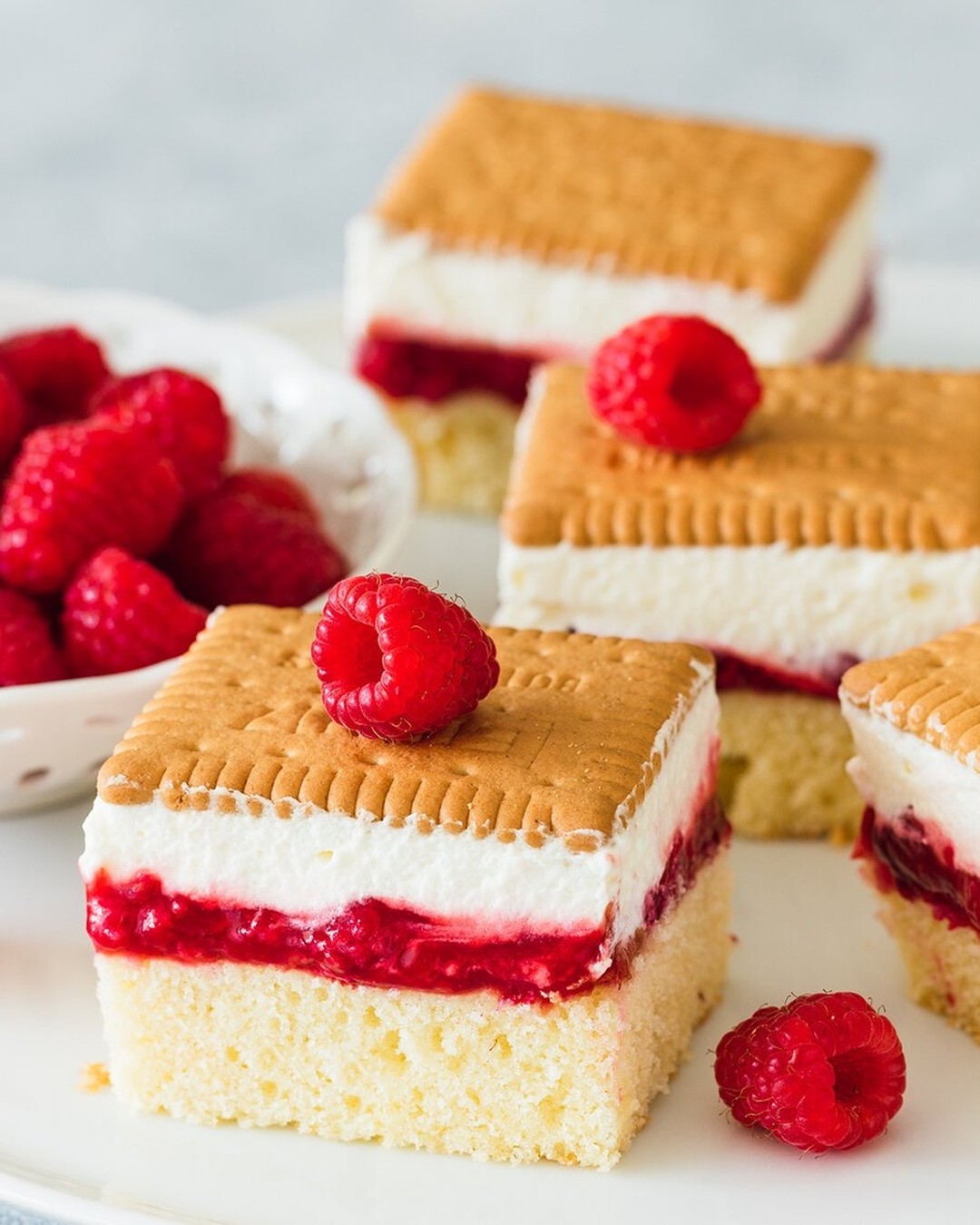Easy Raspberry Butter Biscuit Cake