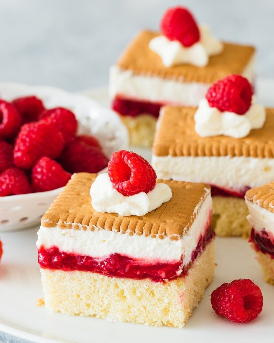 Easy Raspberry Butter Biscuit Cake