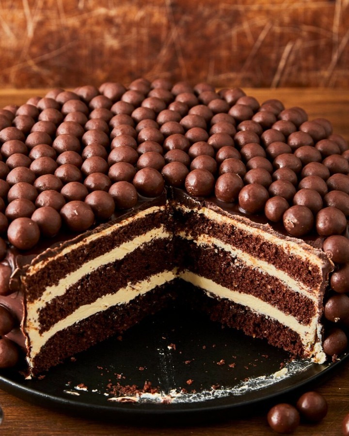 Malteser Chocolate Cake with Buttercream Ganache