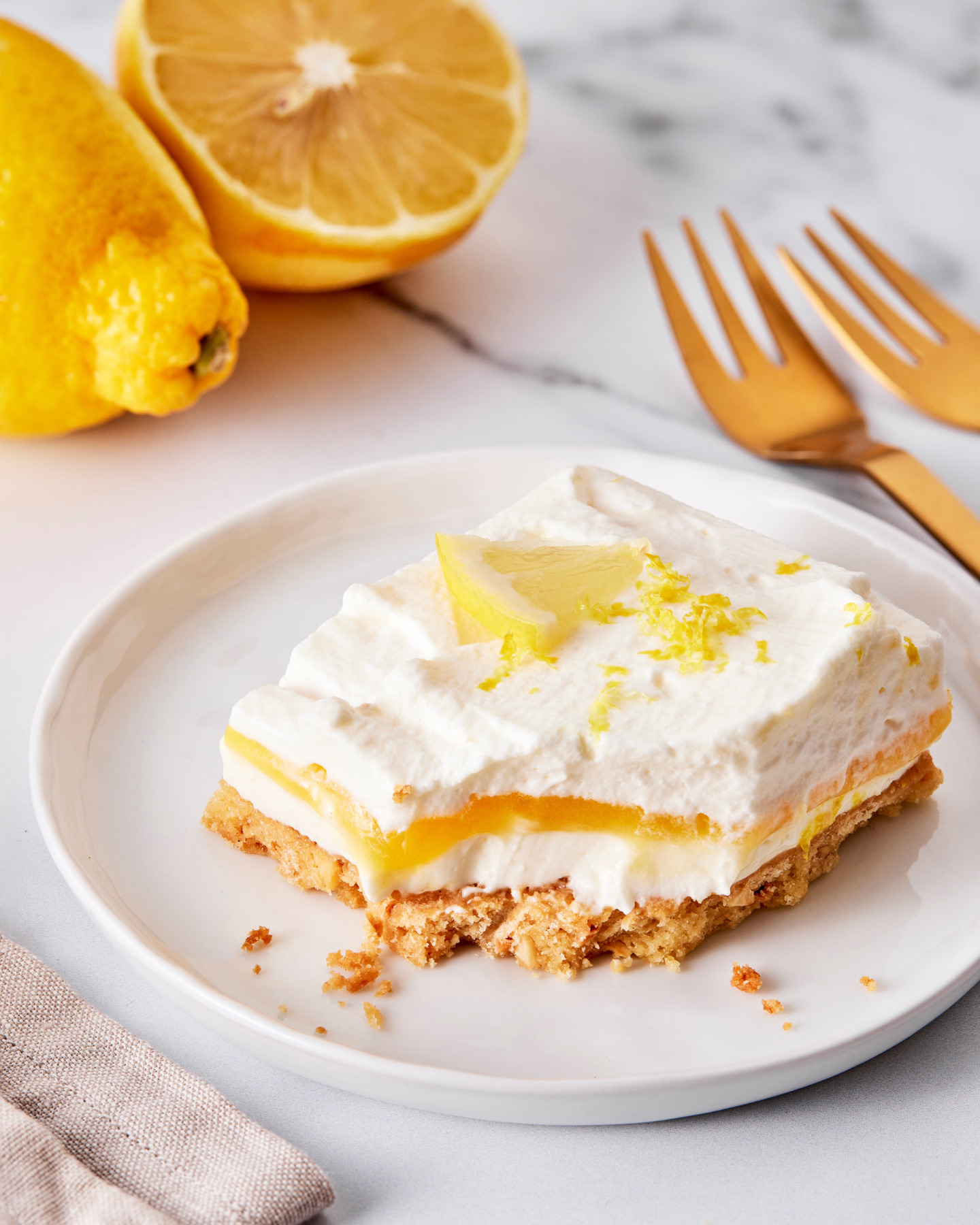 Lemon Lush Cake with Nut Crust and Mascarpone