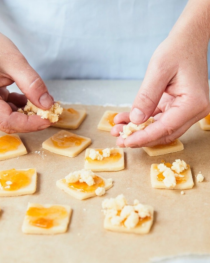 Classic German Jam-Filled Streusel Cookies