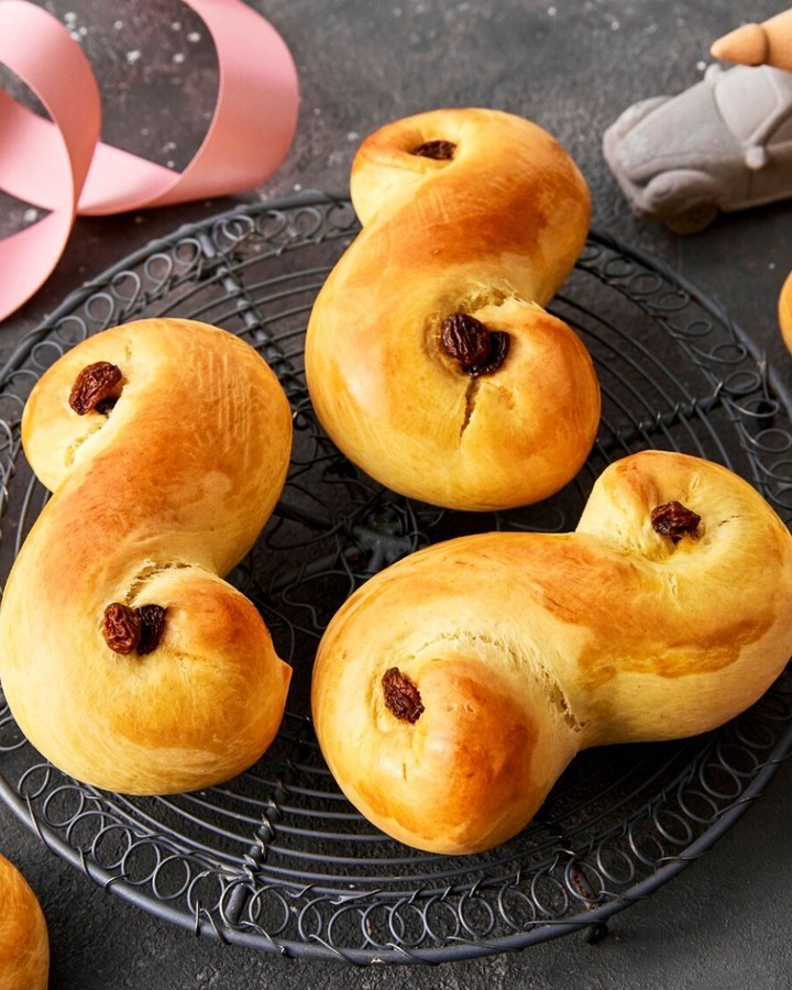 Traditional Swedish Saffron Buns for Christmas