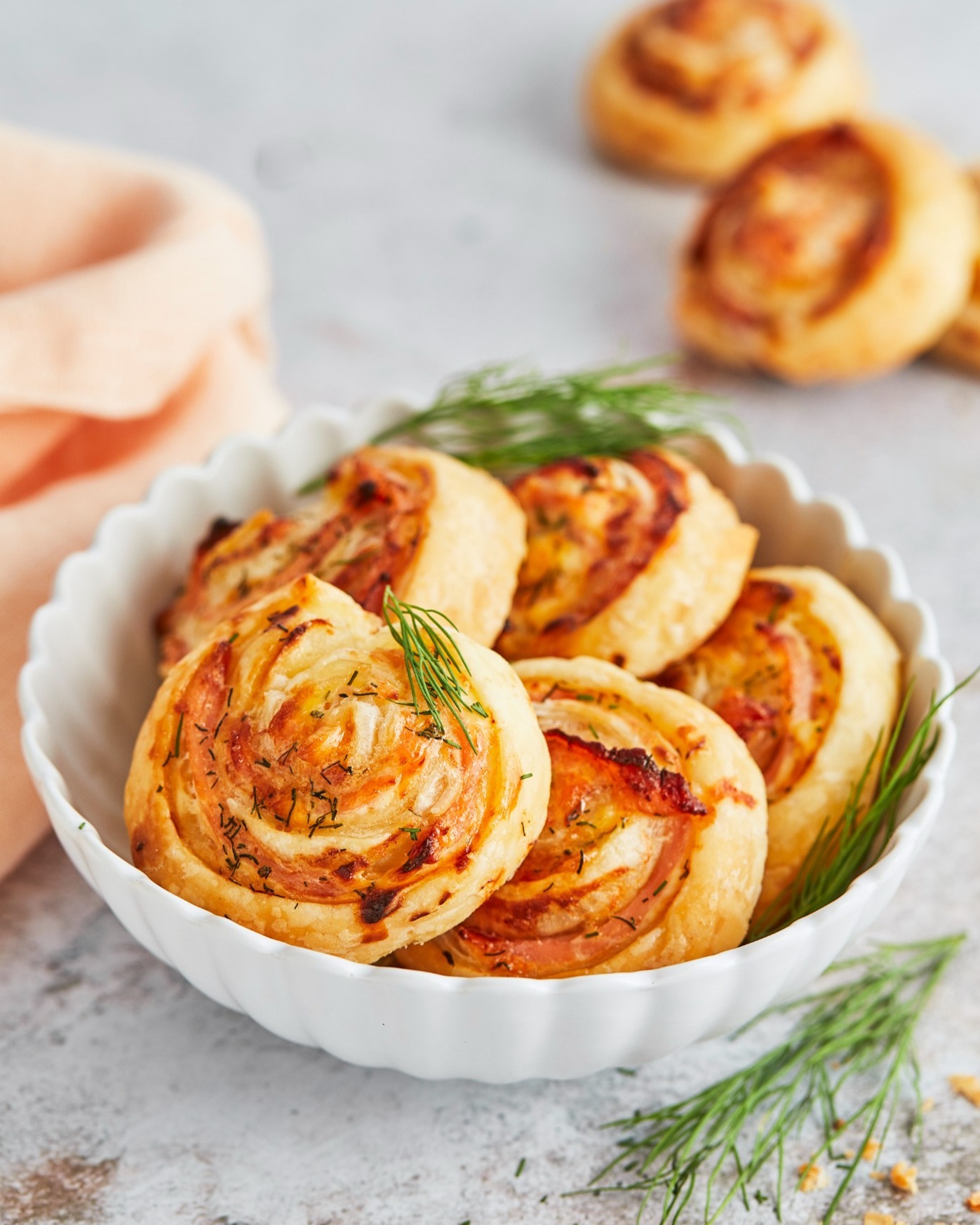 Puff Pastry Snails with Smoked Salmon and Cream Cheese