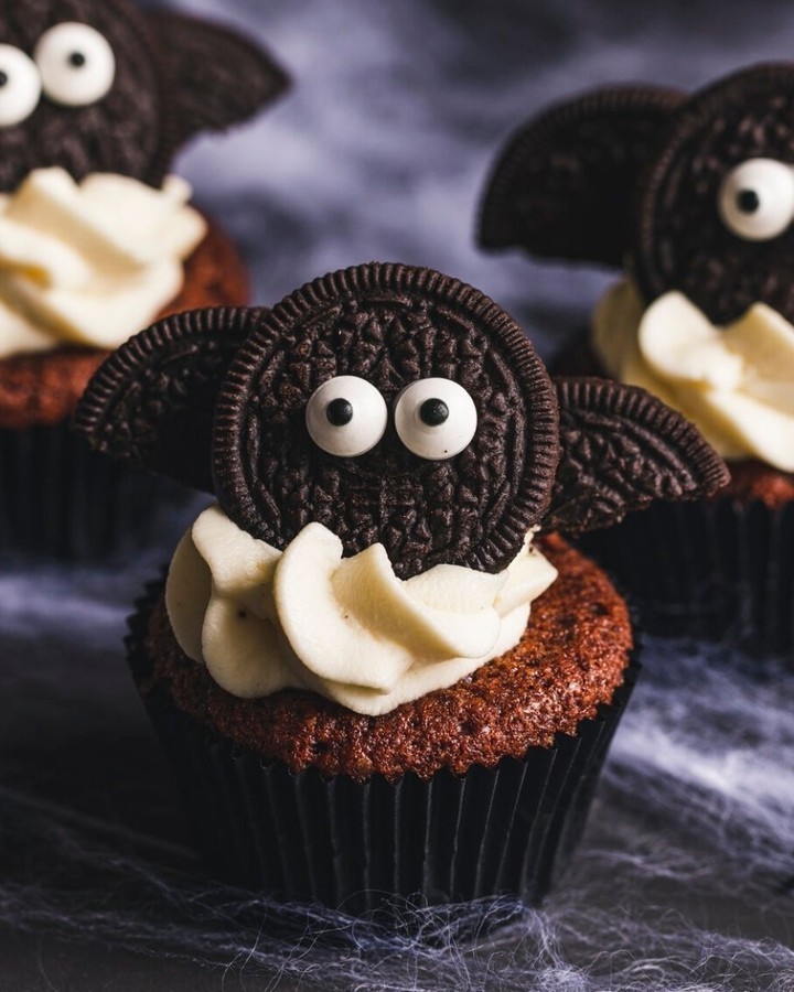 Spooky Halloween Chocolate Bat Muffins