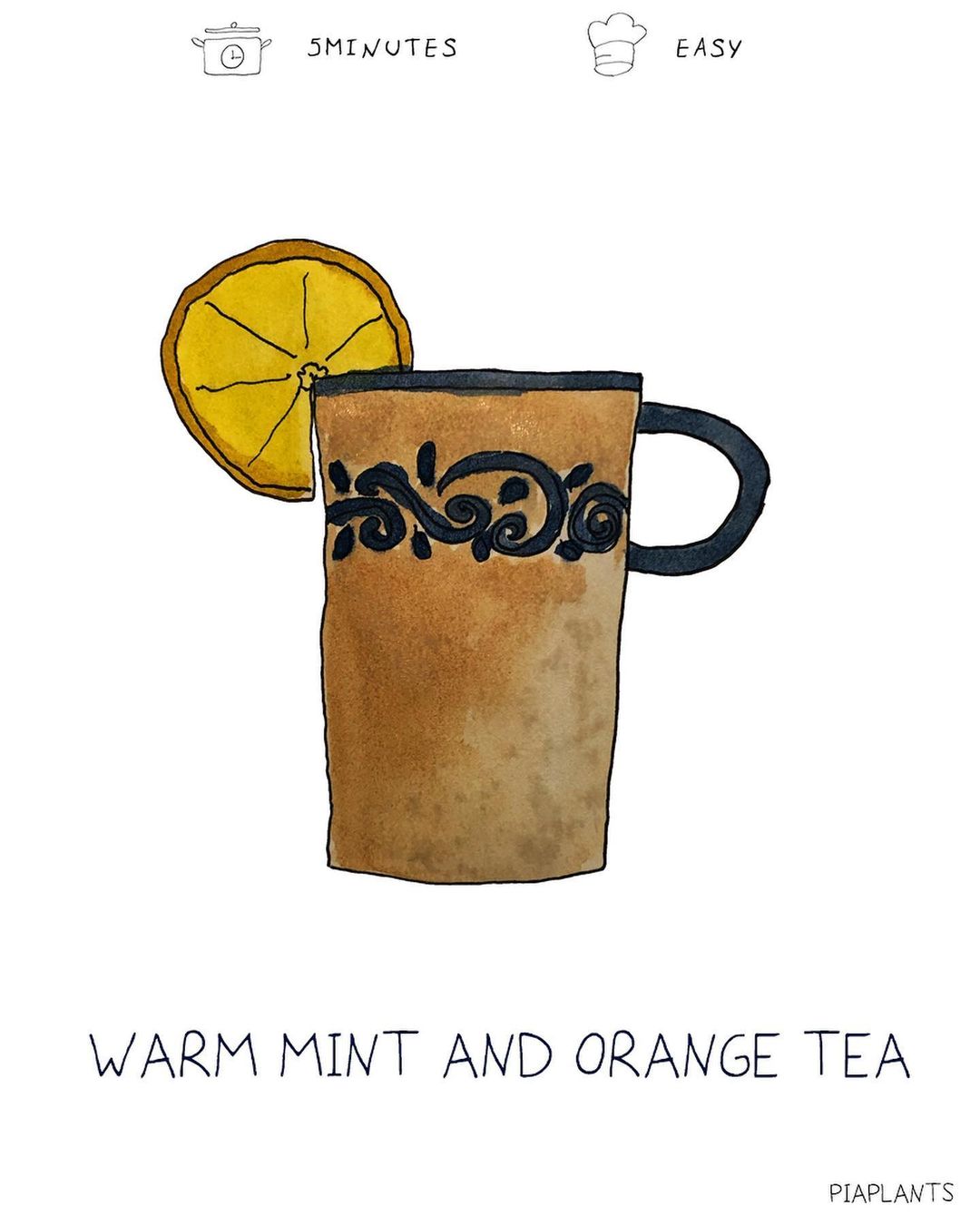 warm mint and orange tea