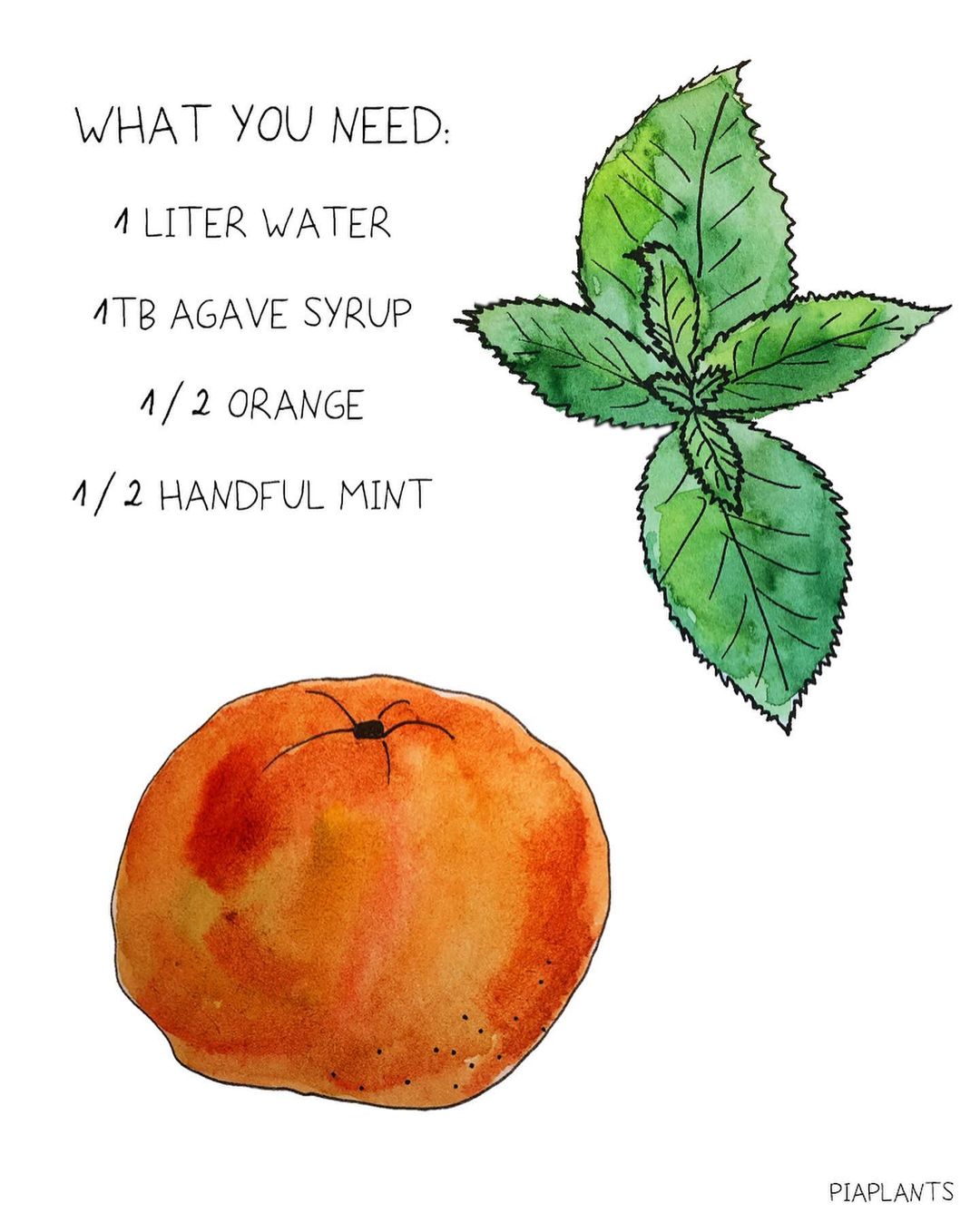 warm mint and orange tea