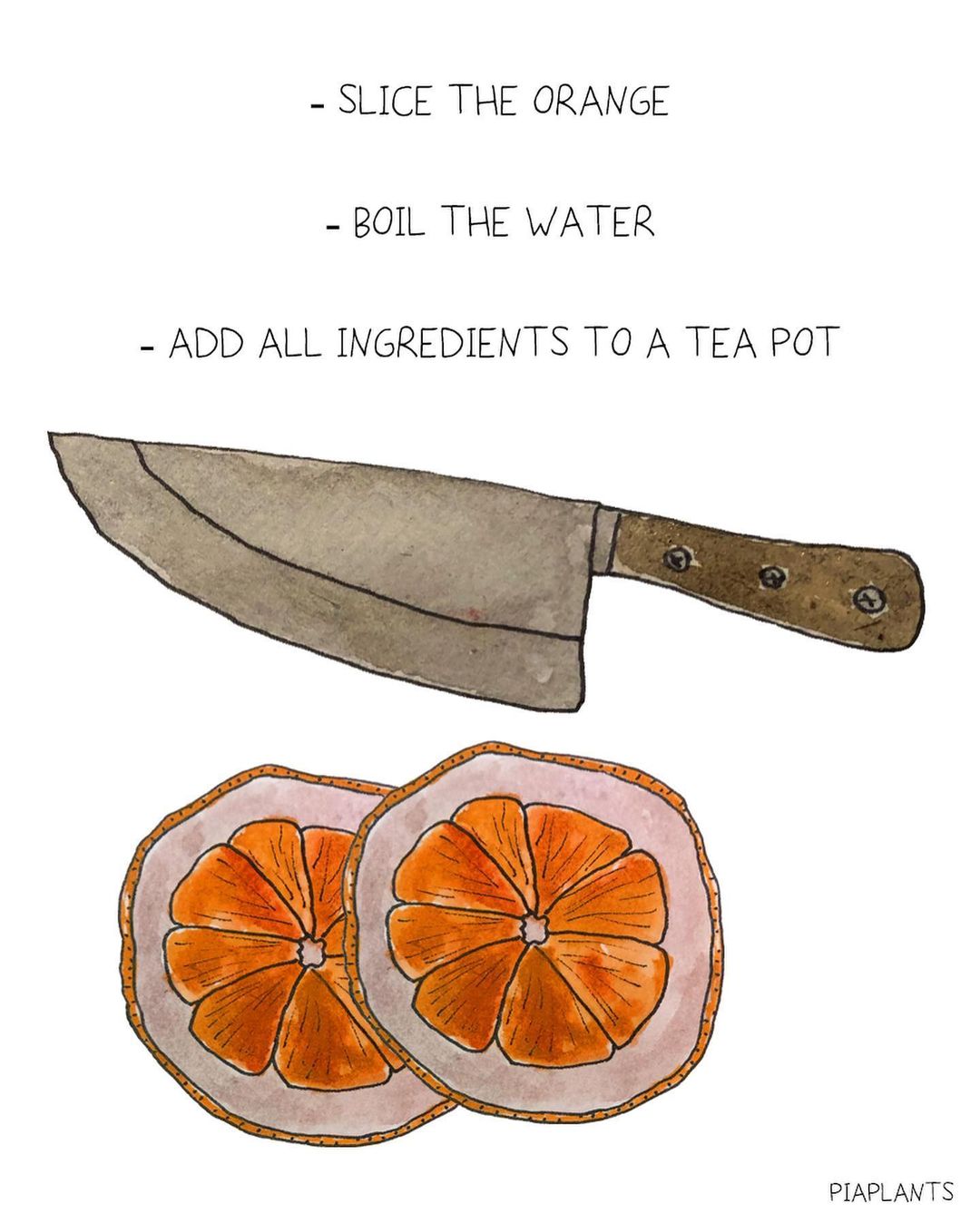 warm mint and orange tea