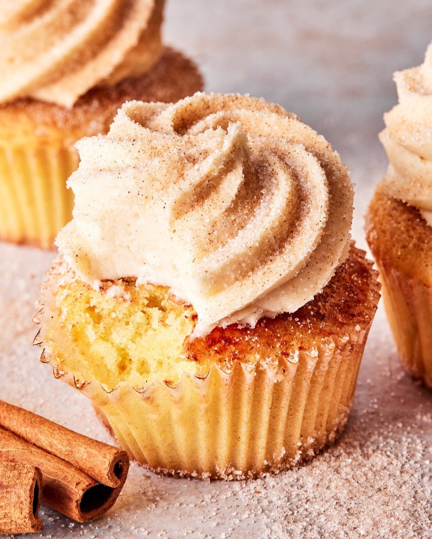 Cinnamon Churro Cupcakes with Cream Cheese Frosting