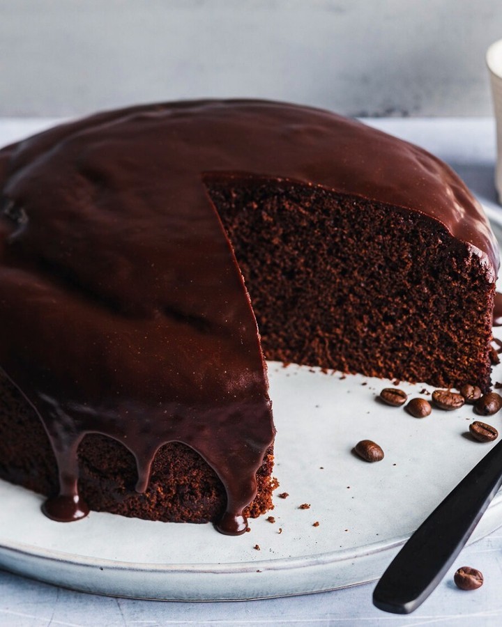 Decadent Espresso Cake with Chocolate Glaze