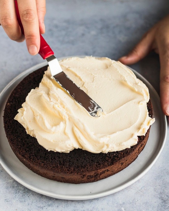 Moist Chocolate Cake with Mascarpone Cream Filling