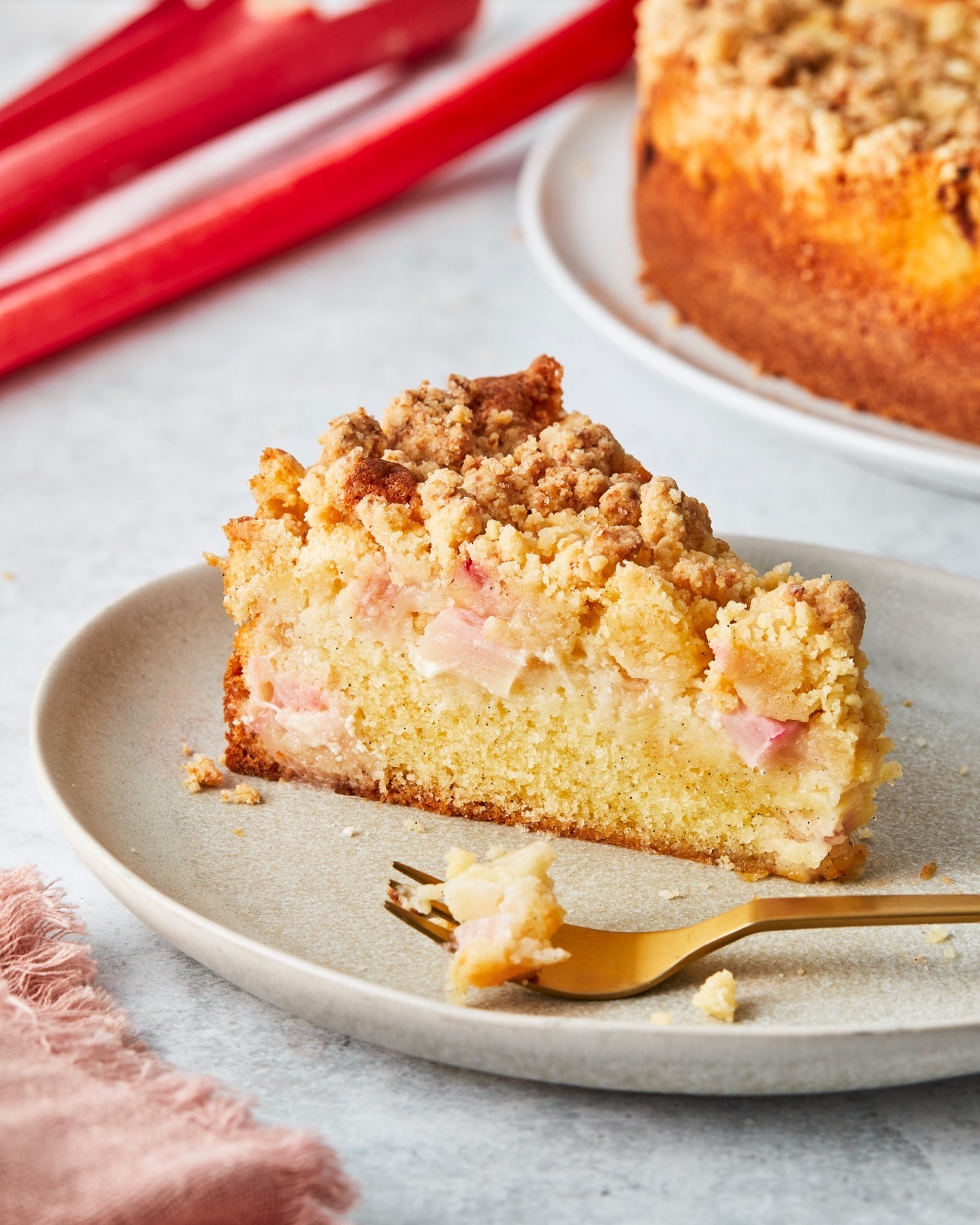 Simple Gluten-Free Rhubarb Cake with Streusel Topping