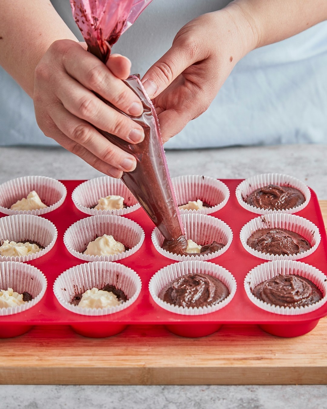 Easy Homemade Chocolate Cream Cheese Muffins
