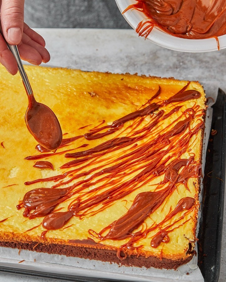 Salted Caramel Cheesecake Brownie Squares