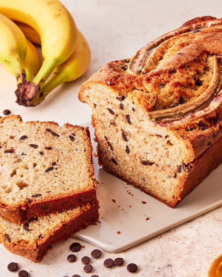 Moist Chocolate Chip Banana Bread Loaf