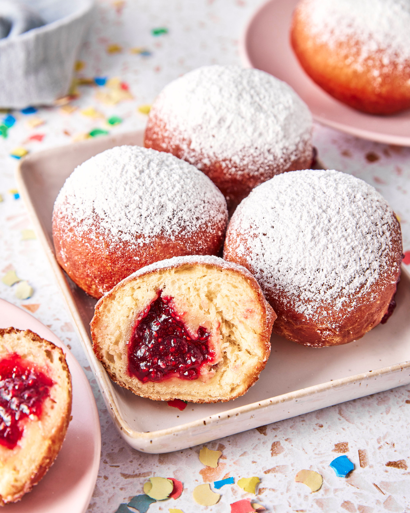 Classic Vegan Berliner Doughnuts with Raspberry Jam