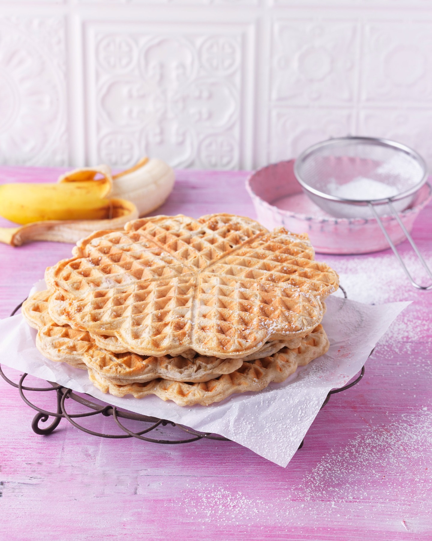 Vegan Banana Spelt Waffles