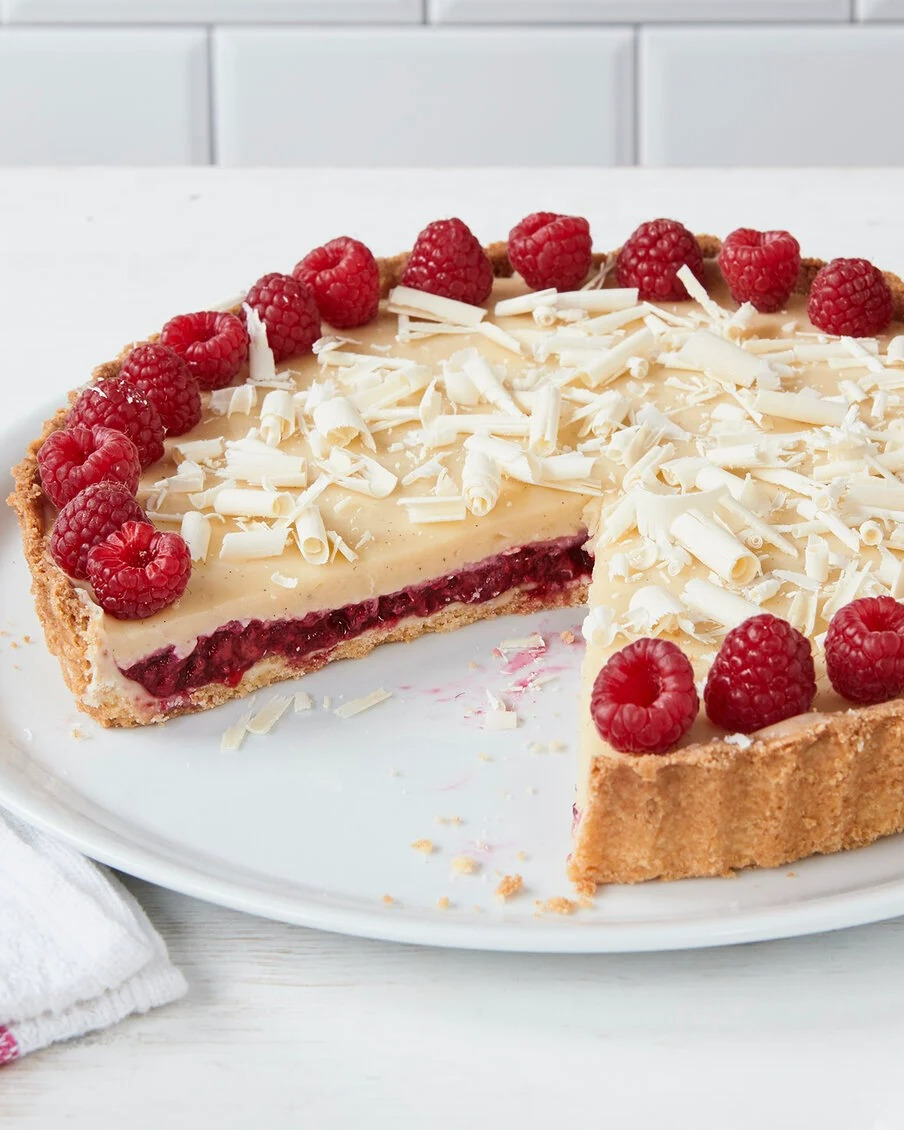 White Chocolate Tart with Raspberry Filling
