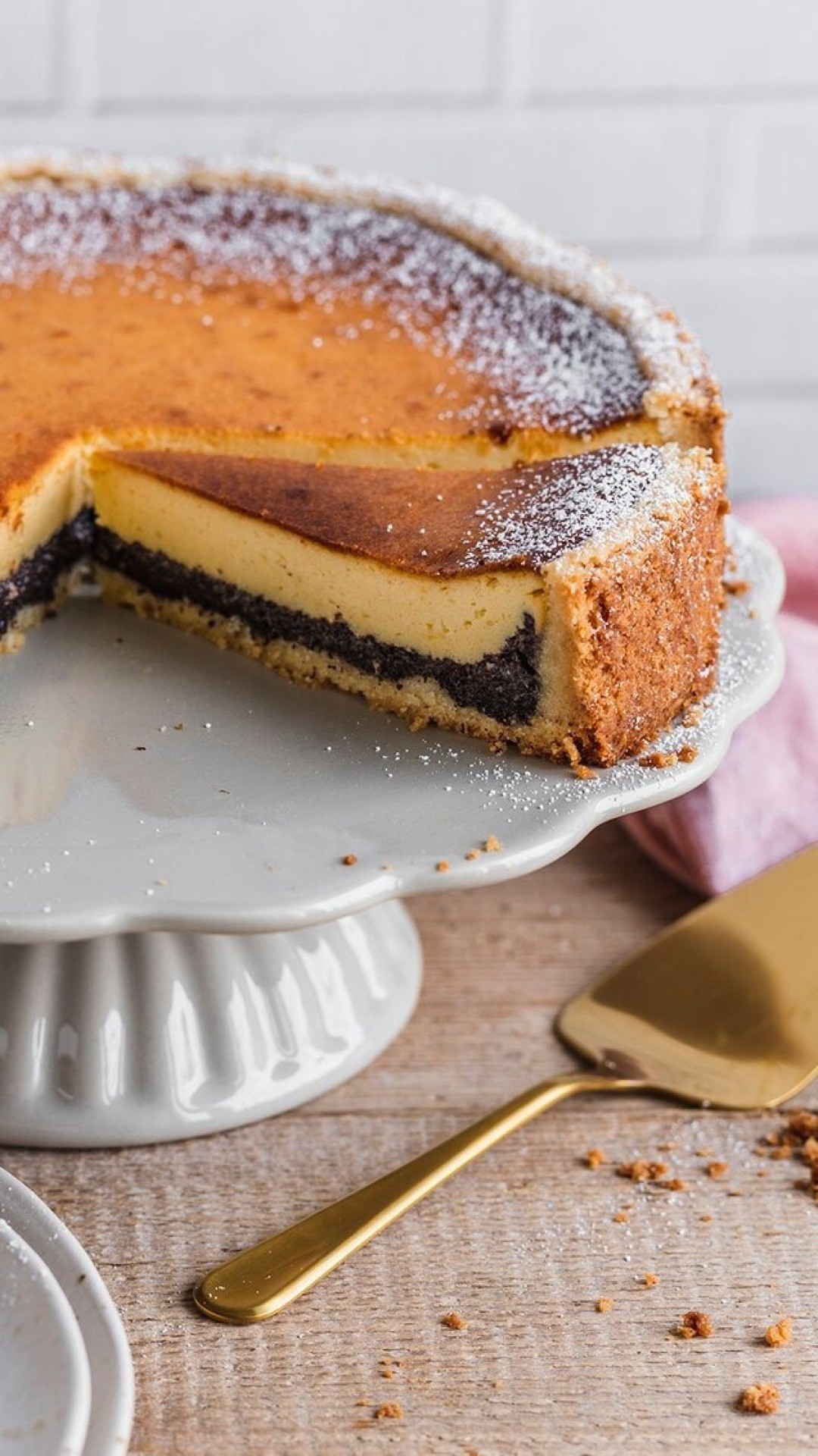 German Poppy Seed Cheesecake with Shortcrust Base