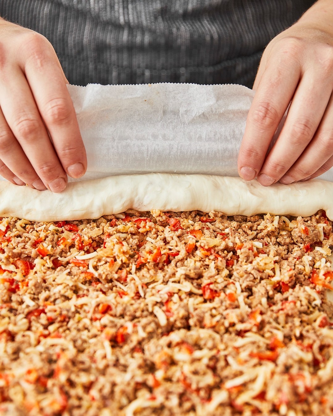 Savory Minced Meat Puff Pastry Roll