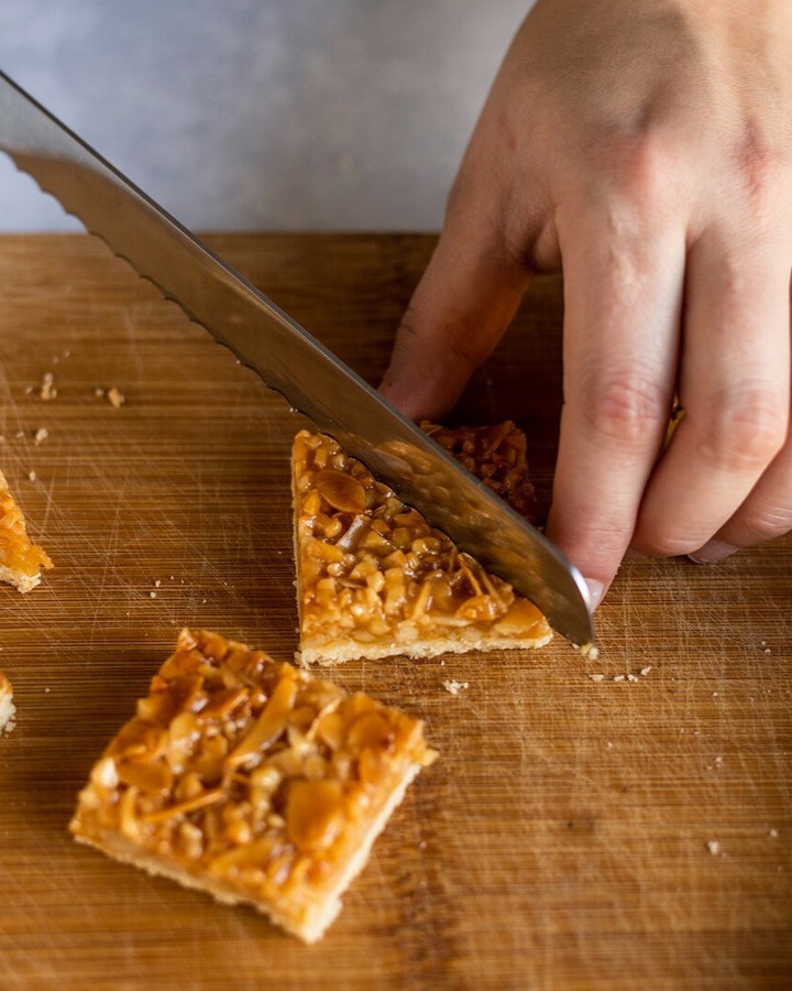 German Almond Pastry Squares with Apricot and Chocolate