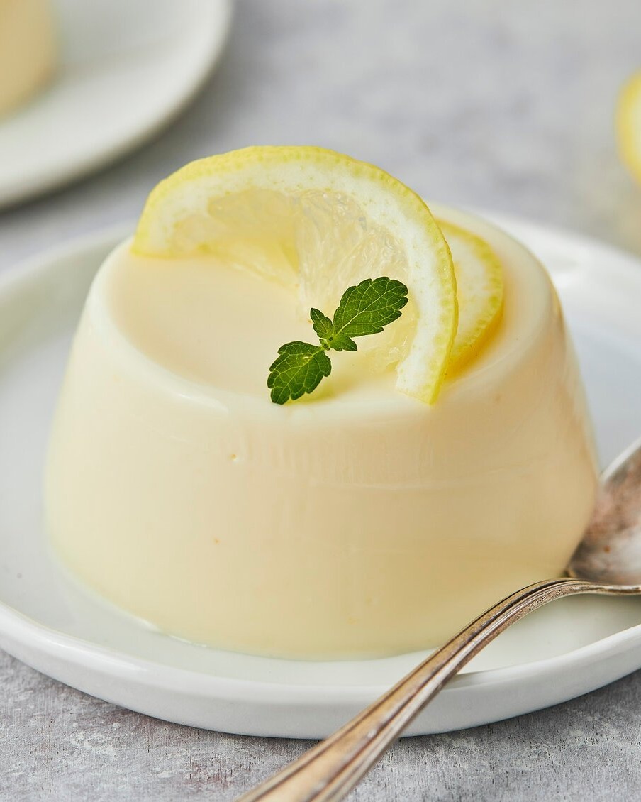 Creamy Lemon Panna Cotta with Yogurt