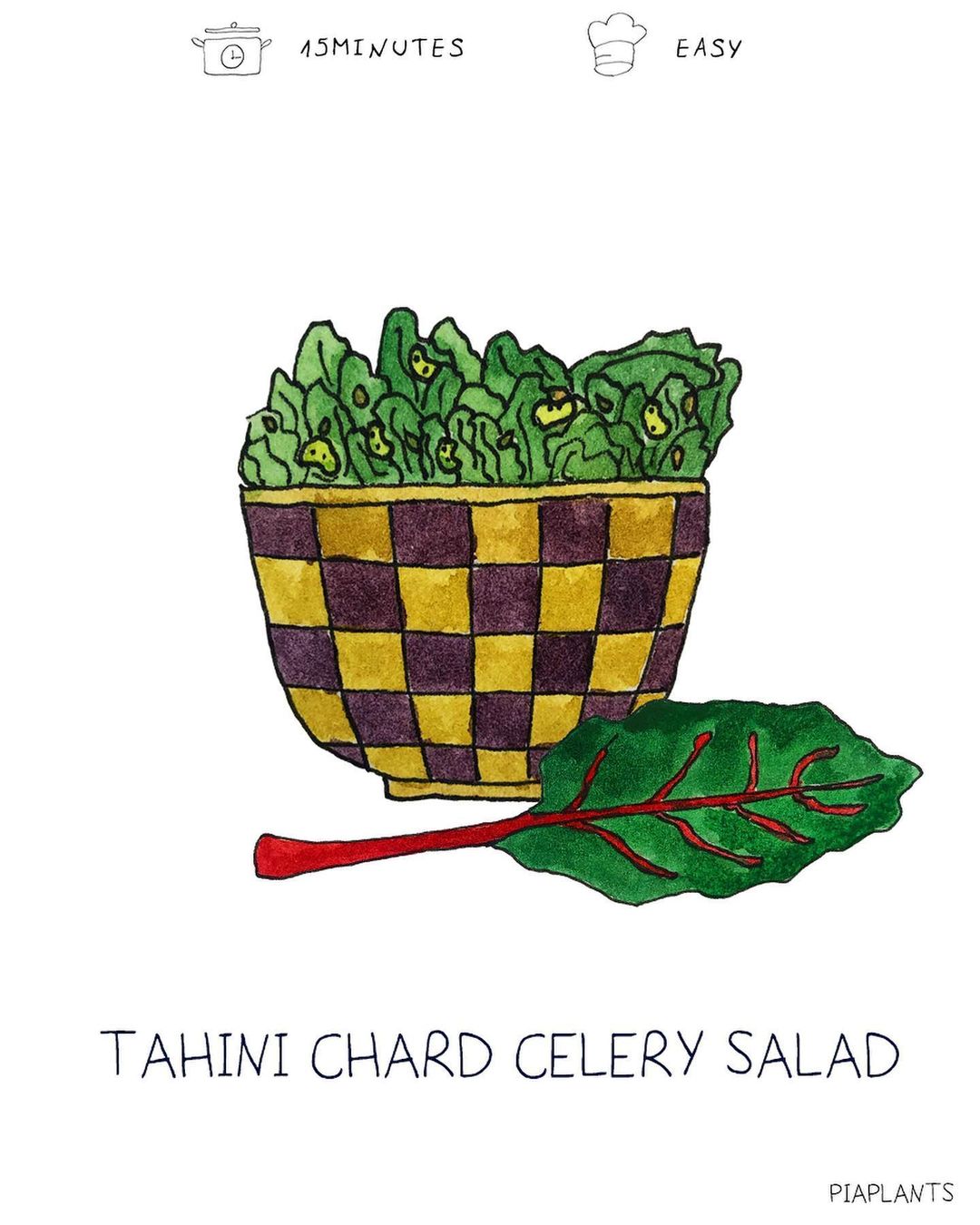 tahini chard celery salad