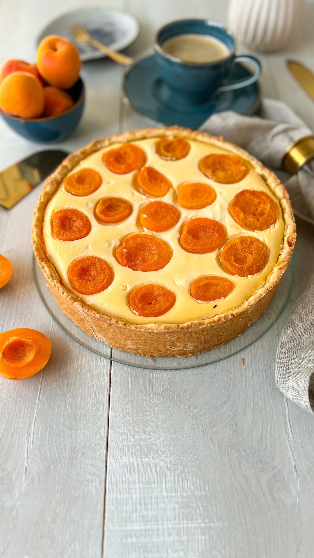 Classic Apricot Cheesecake on Shortcrust Pastry