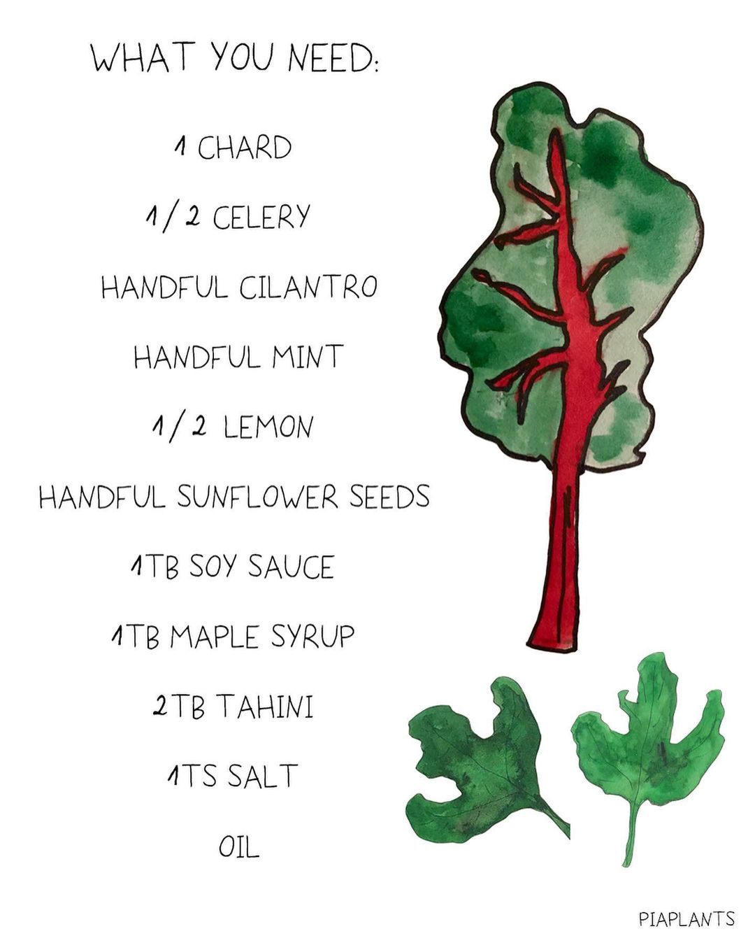 tahini chard celery salad