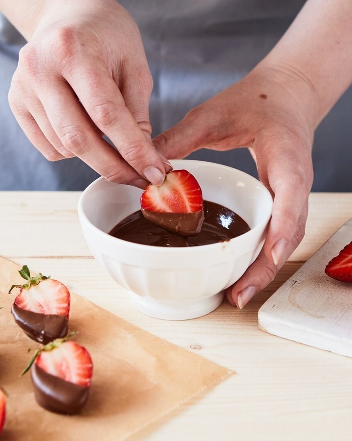 Fluffy Strawberry Quark Chocolate Sheet Cake