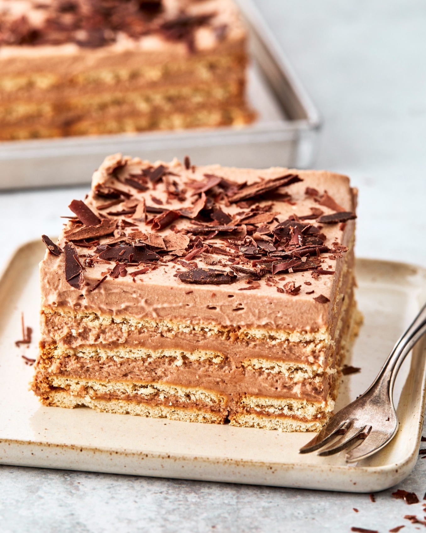 No-Bake Biscuit Cake with Chocolate and Mascarpone