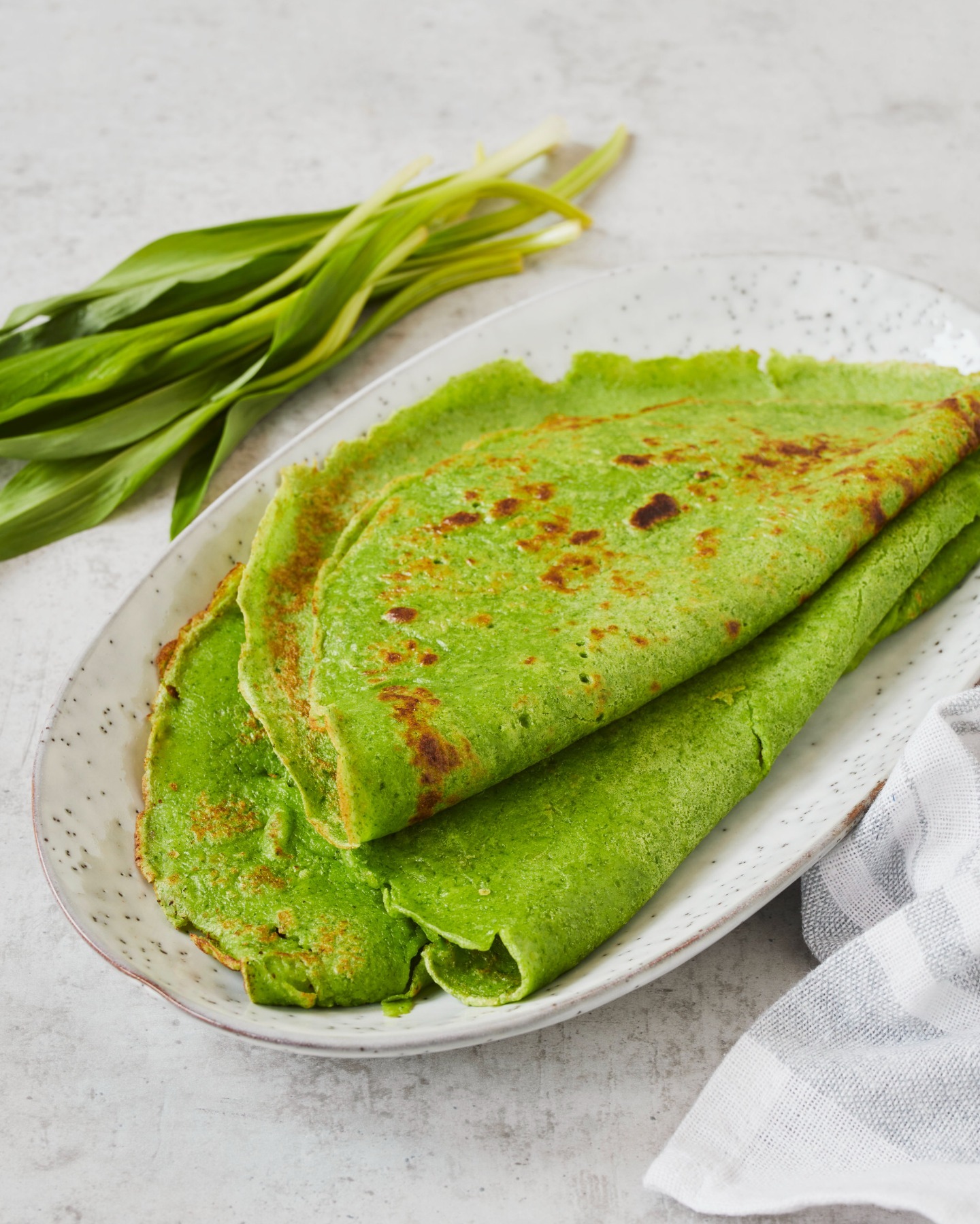 Savory Wild Garlic Pancakes with Fillings Option