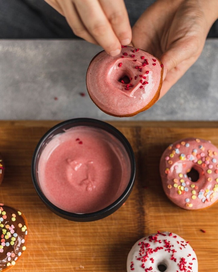 Classic Homemade American Donuts with Glaze and Toppings
