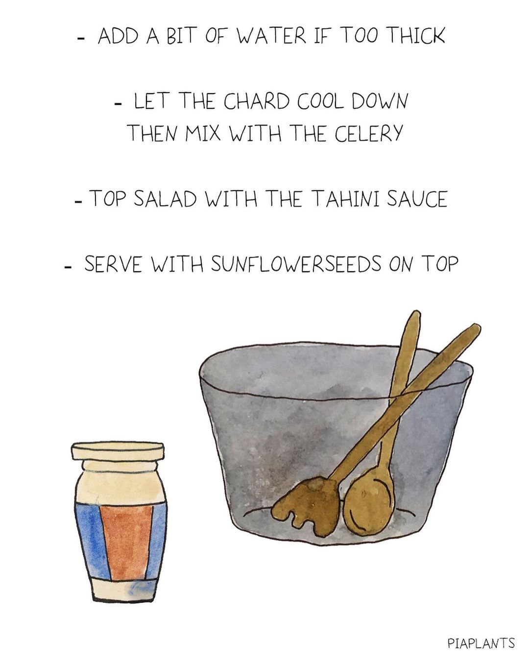 tahini chard celery salad