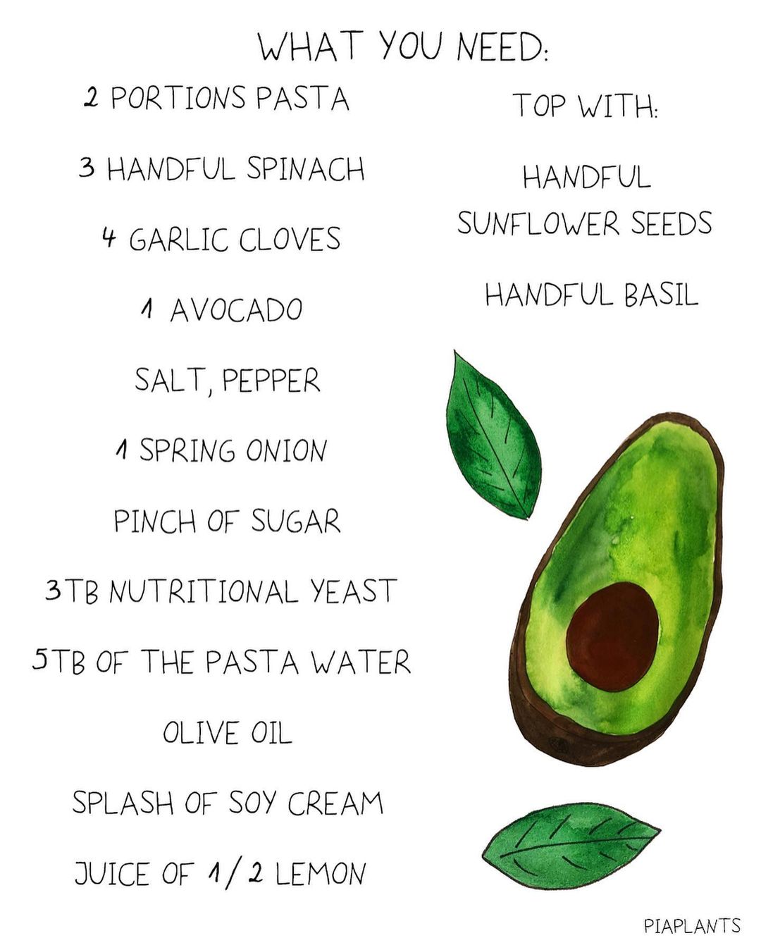 Avocado Spinach Pasta