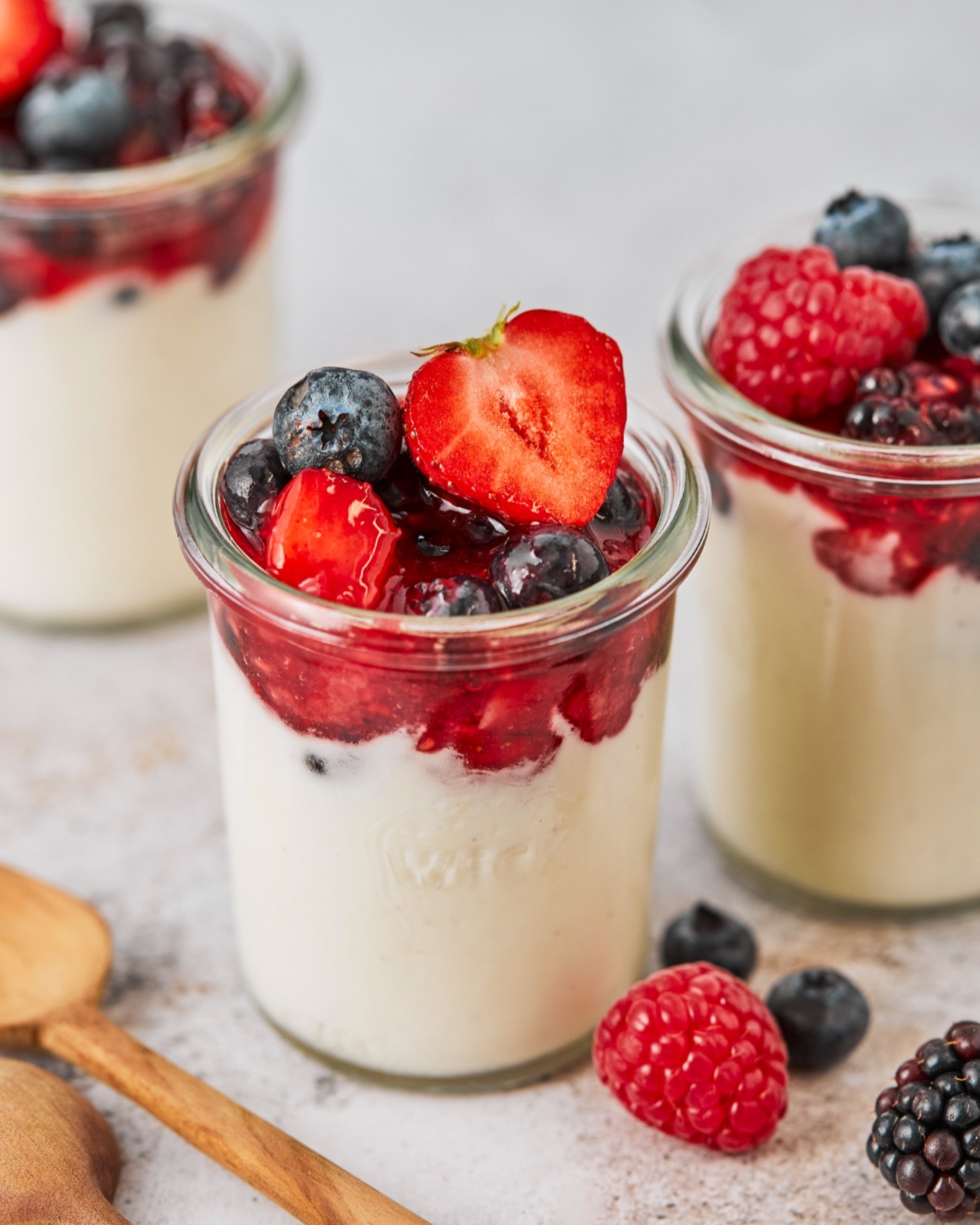 Yogurt Bomb Dessert in Individual Glasses